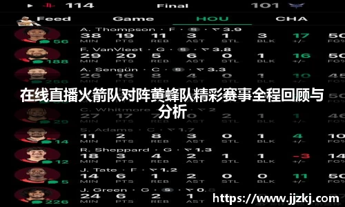 在线直播火箭队对阵黄蜂队精彩赛事全程回顾与分析